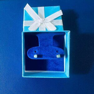 925 Sterling Silver Minimalist Dainty Mint Green Gemstone Stud Earrings